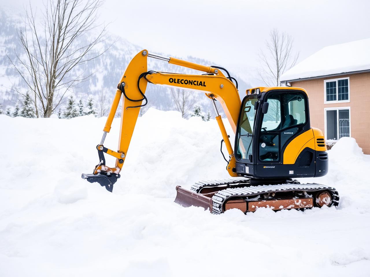 Excavator deszăpezire curte