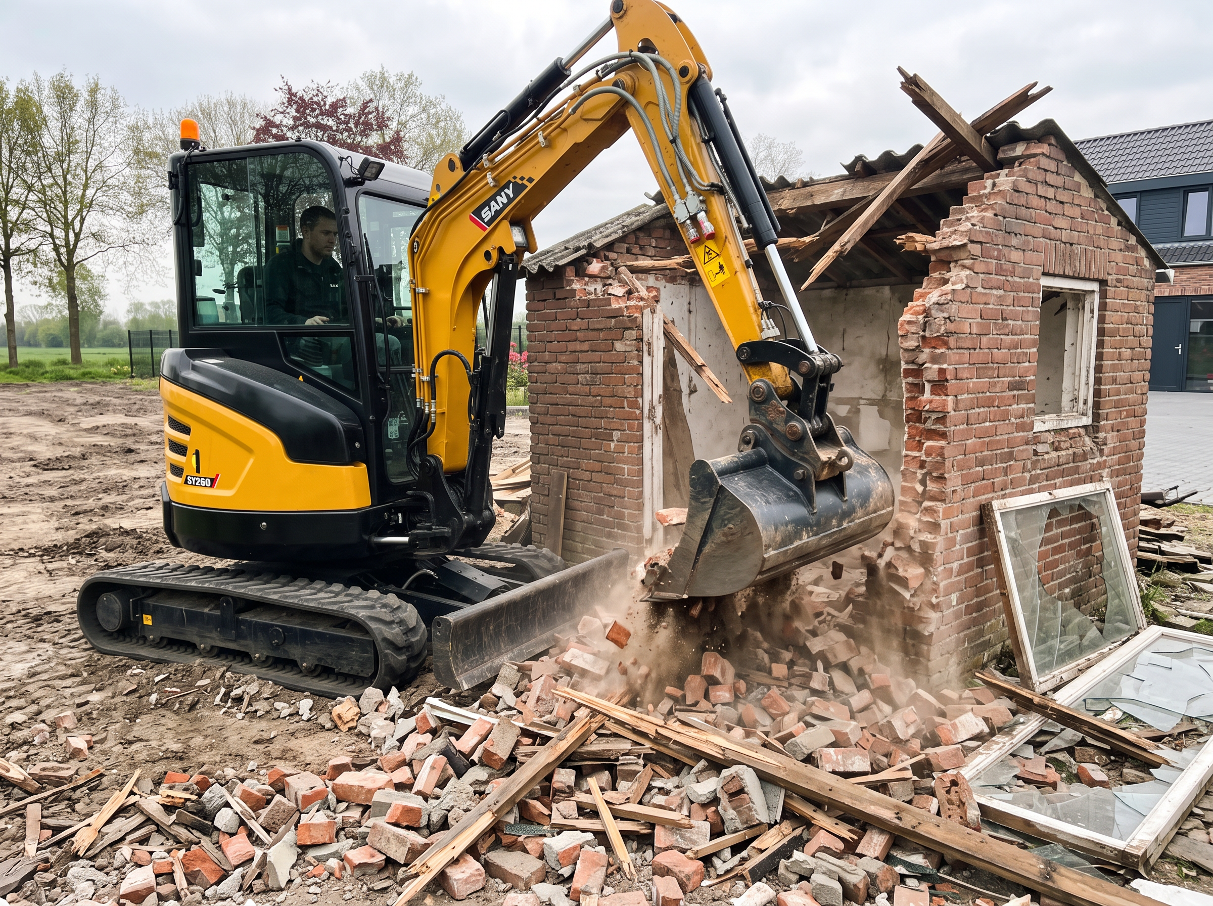 Demolări ușoare cu mini excavator