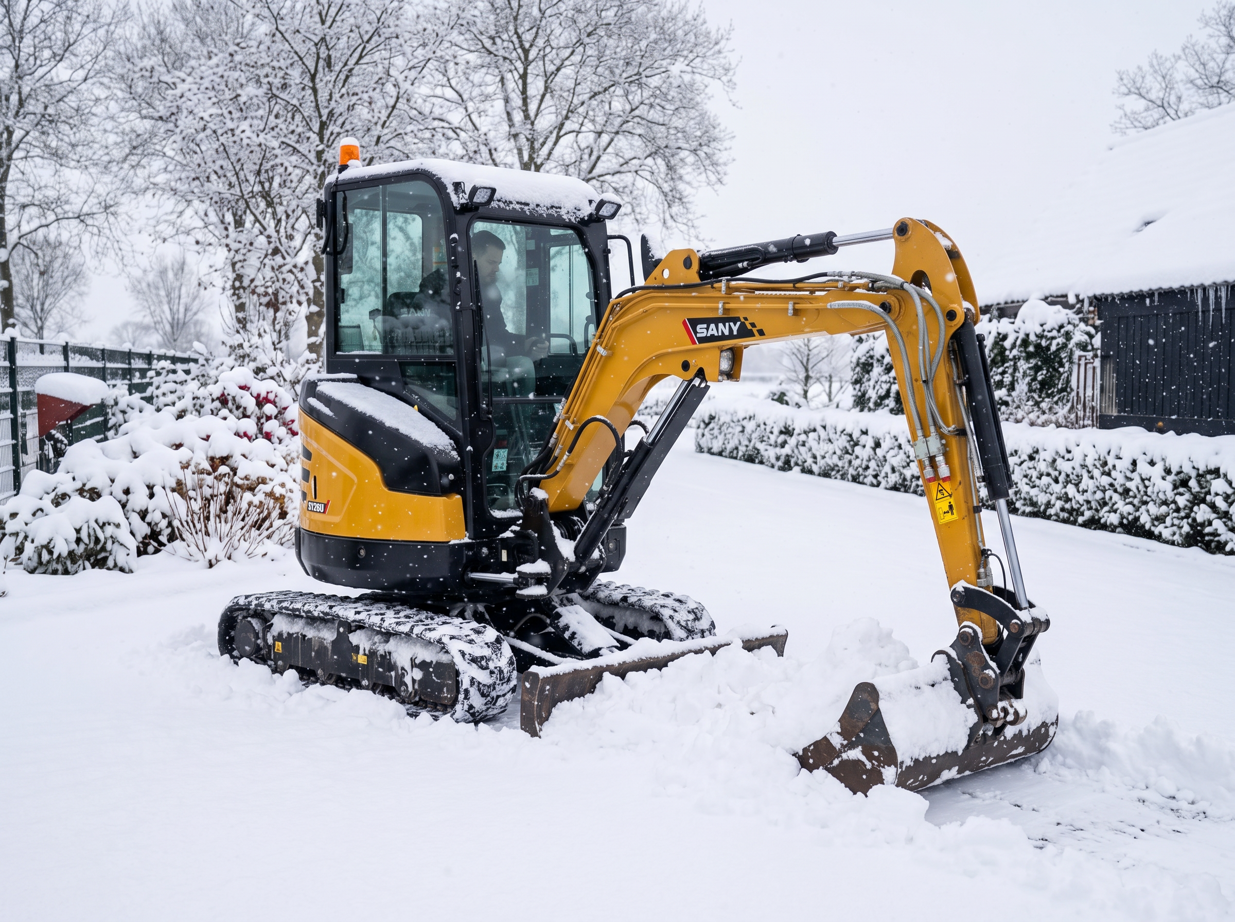 Deszăpezire cu mini excavator